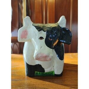 Vintage COW Tissue Cube Box Cover ca. 1992